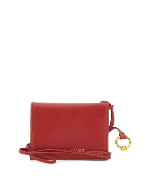 Gianni Chiarini Red Nappa Knot Card Holder