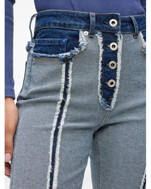 Karl Lagerfeld Blue High-Rise Straight-Leg Jeans