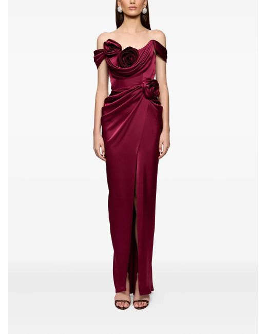 Ana Radu Red Rose-Embellishment Maxi Dress