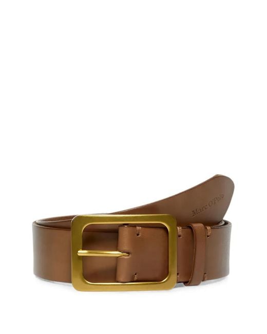 Marc O' Polo Brown Buckle-Fastening Leather Belt