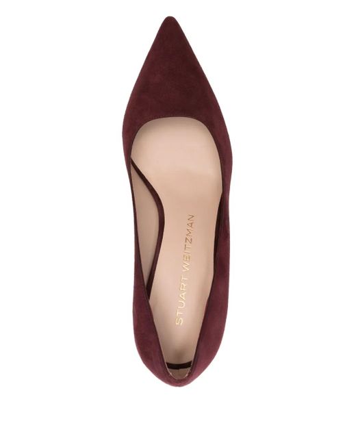 Stuart Weitzman Brown 80Mm Pointed-Toe Suede Heeled Pumps