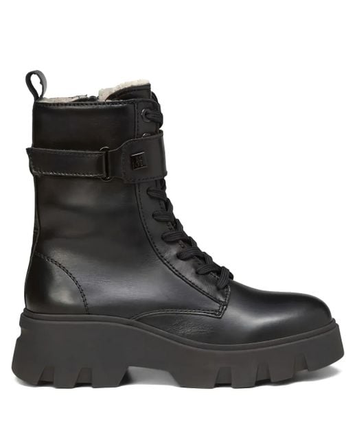 Marc O' Polo Black Liliam Chunky-Sole Lace-Up Boots