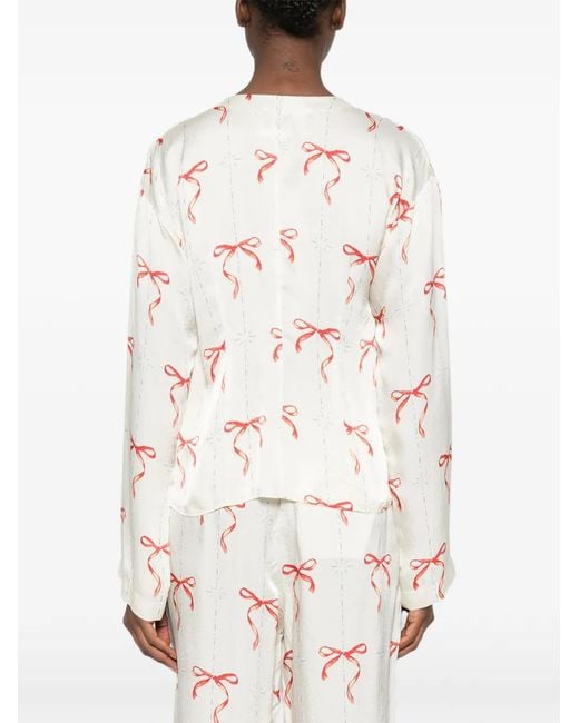 Forte_forte White Bow-Print Shirt