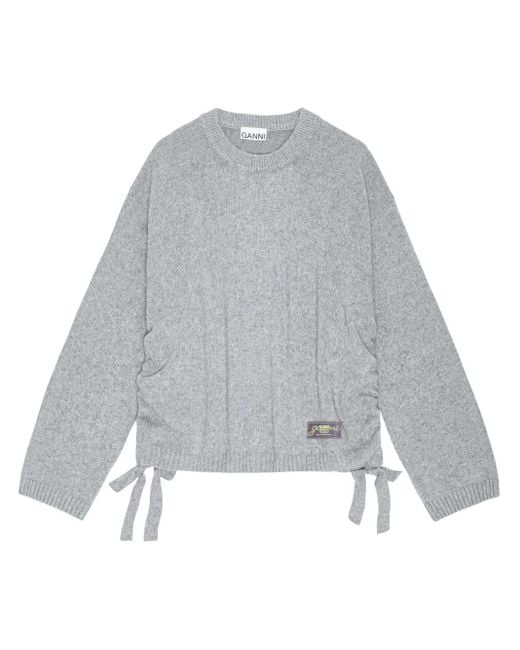 Ganni Gray Drawstring Sweater