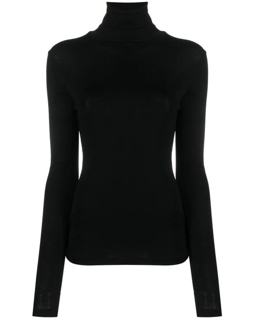 Rohe Black Roll-Neck Merino-Wool Top