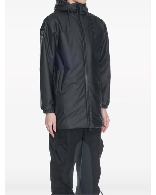 Rains Blue Lohja Long Hooded Jacket for men