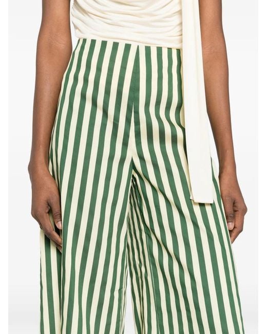 Simon Miller Green Striped Poplin Trousers