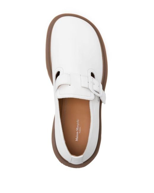 Maison Margiela White Ivy Leather Monk Loafers for men