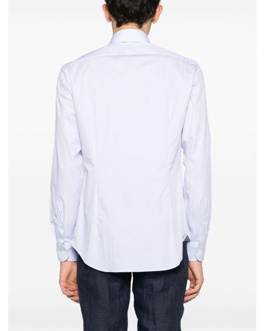 Corneliani White Striped Cotton Shirt for men