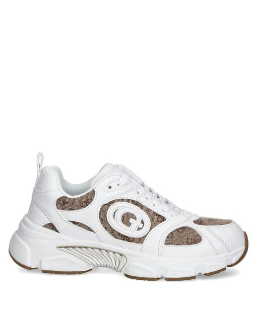 Guess White Ibitha 4G Logo Low-Top Sneakers
