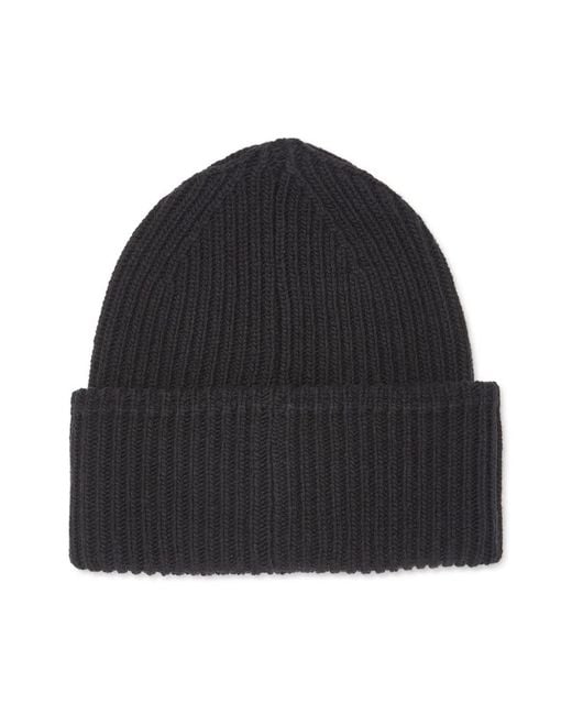 DSquared² Black Icon Ribbed-Knit Beanie for men