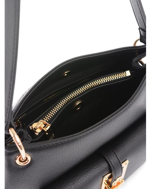 Love Moschino White Grained-Effect Logo-Plaque Shoulder Bag