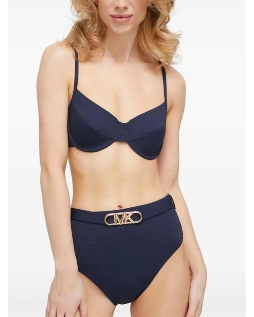 MICHAEL Michael Kors Blue Underwired Bikini Top
