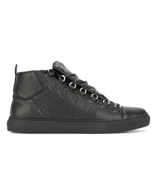 Baskets montantes en cuir Arena Balenciaga pour homme en coloris Black