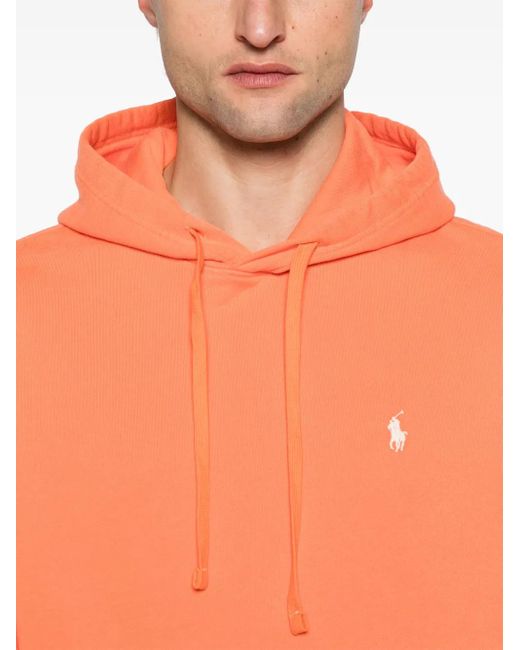 Polo Ralph Lauren Orange Hoodie À Motif Polo Pony for men