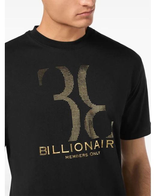 Billionaire Black Logo-Print T-Shirt for men