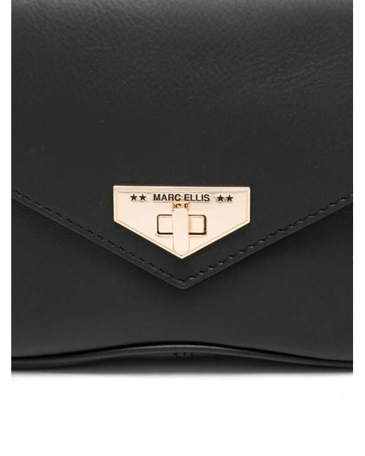 Marc Ellis Black Small Foldover-Top Shoulder Bag