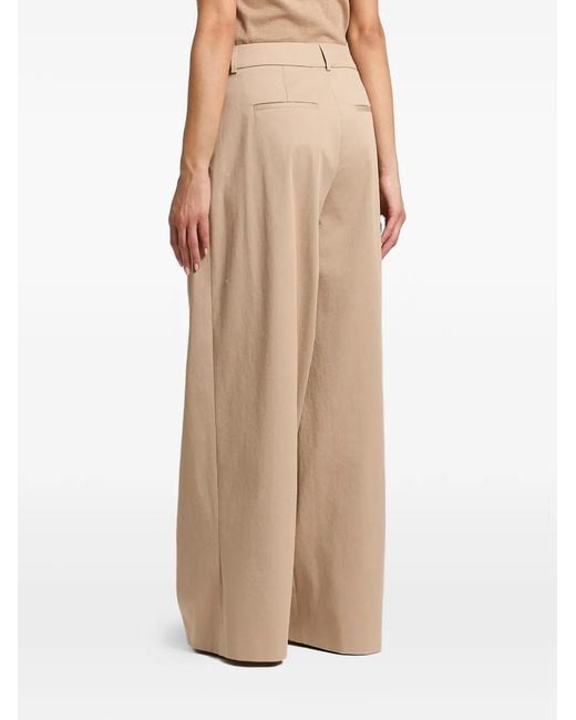 Peserico Natural Pleated Wide-Leg Trousers