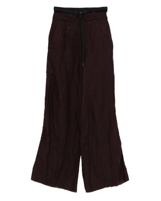 Masnada Black Layered Drawstring Trousers