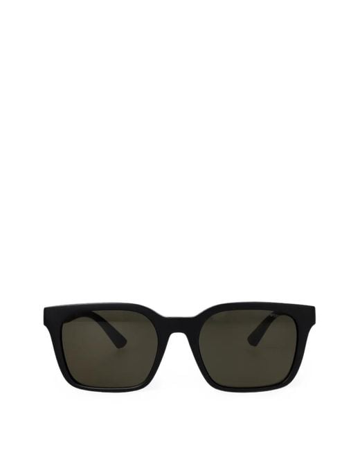 Emporio Armani Black Logo-Plaque Square-Frame Sunglasses for men
