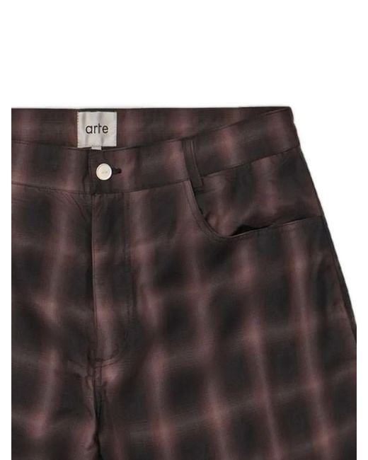 Arte' Black Check-Pattern Shorts for men