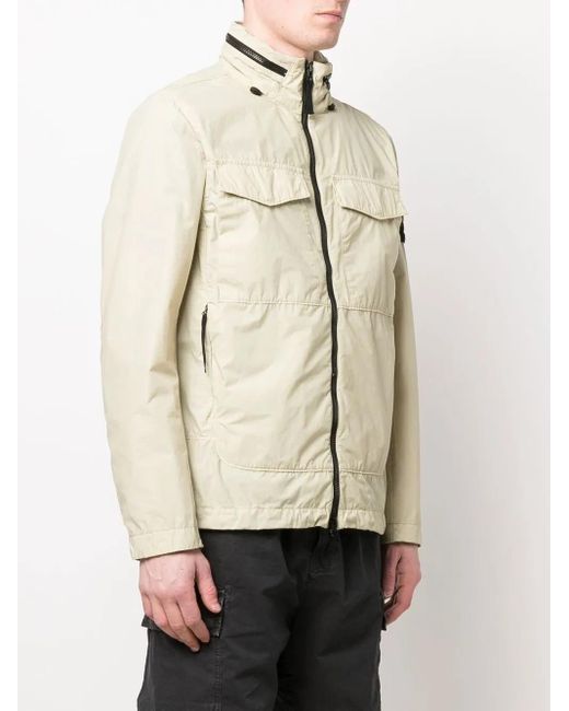Stone Island Natural Compass-Patch Zip-Up Jacket for men
