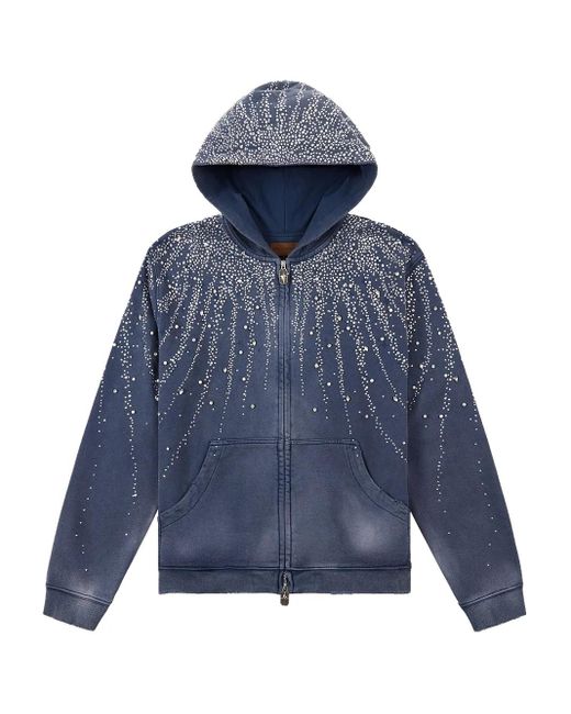 BIRTH OF ROYAL CHILD Blue Diamond Zip-Up Hoodie for men