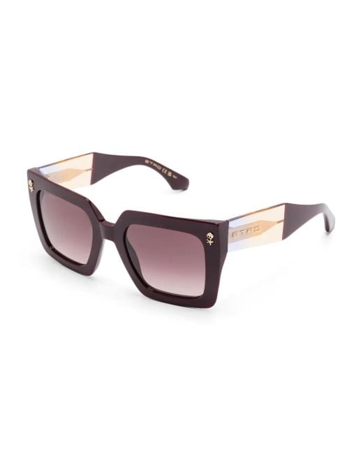 Etro Pink Square-Frame Sunglasses