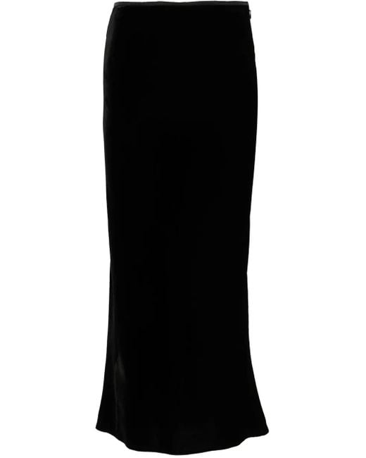 V:PM ATELIER Black Burlesque Midi Velvet Skirt