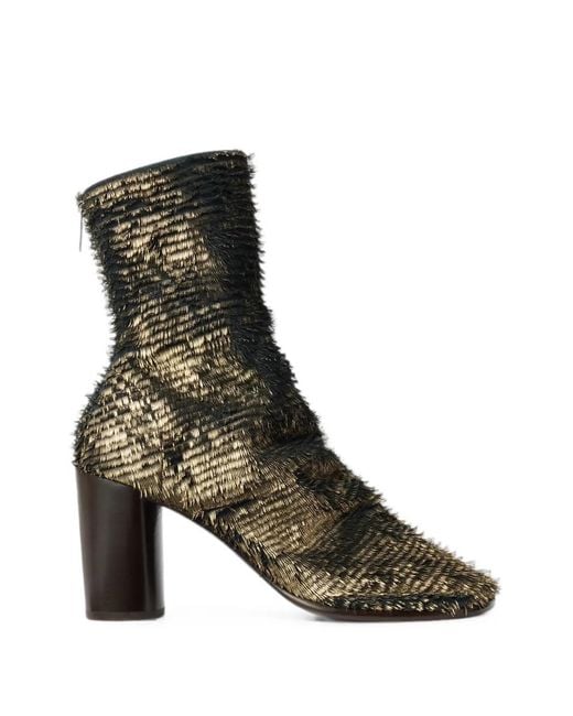 Lemaire Brown 80Mm Glove Heeled Ankle Boots