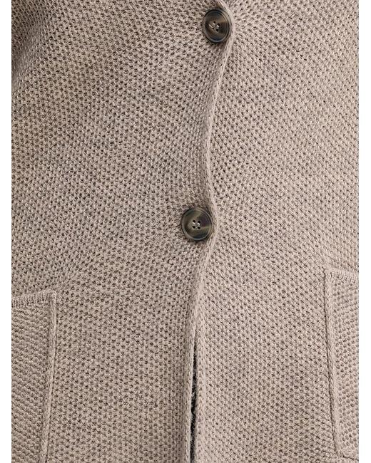 Benetton Natural Button Patch-Pocket Cardigan