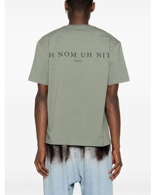 Ih Nom Uh Nit Gray Newspaper Mask-print Cotton T-shirt for men
