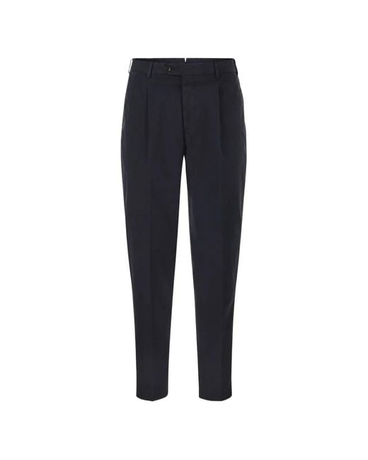 PT Torino Blue Straight-Leg Trousers for men