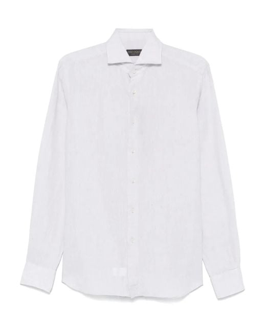 Dell'Oglio White Linen Shirt for men
