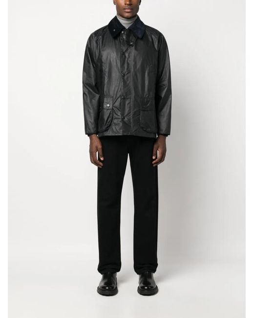 Barbour Black Waxed Cotton Bedale Jacket for men
