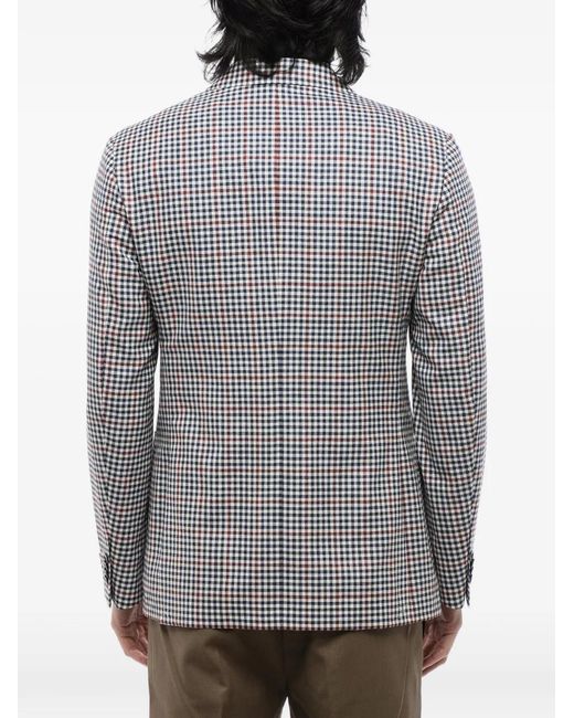 Corneliani Gray Checked Wool Blazer for men
