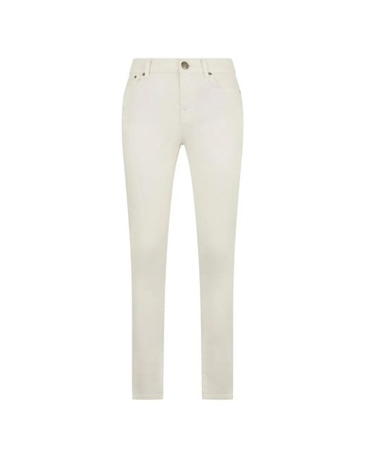 Moorer White Five-Pocket Jeans
