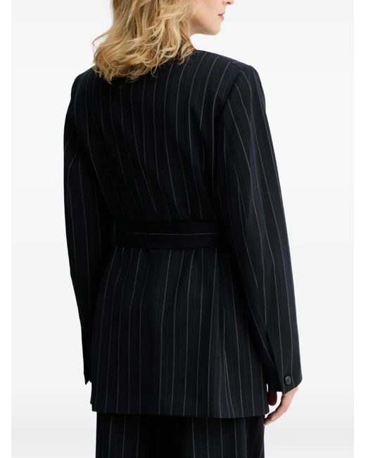 Rag & Bone Black Pinstripe Double-Breasted Blazer