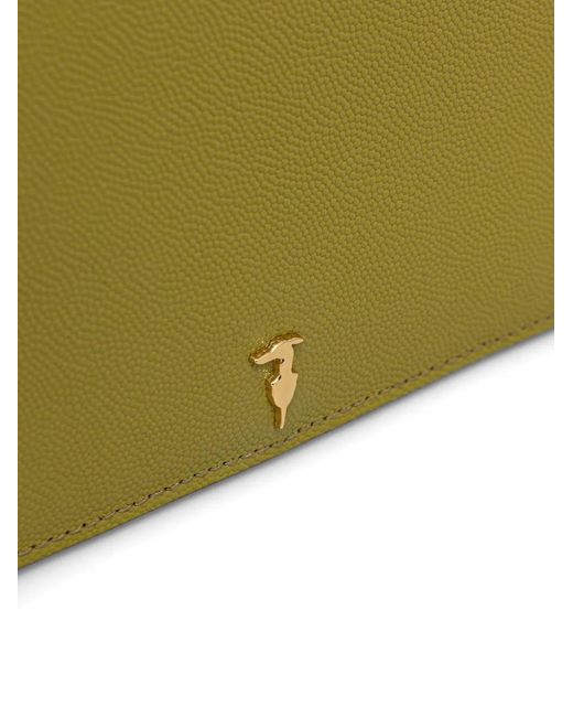 Trussardi Green Grain-Effect Chain-Strap Shoulder Bag