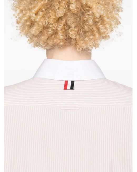 Thom Browne Pink Gestreiftes Hemd