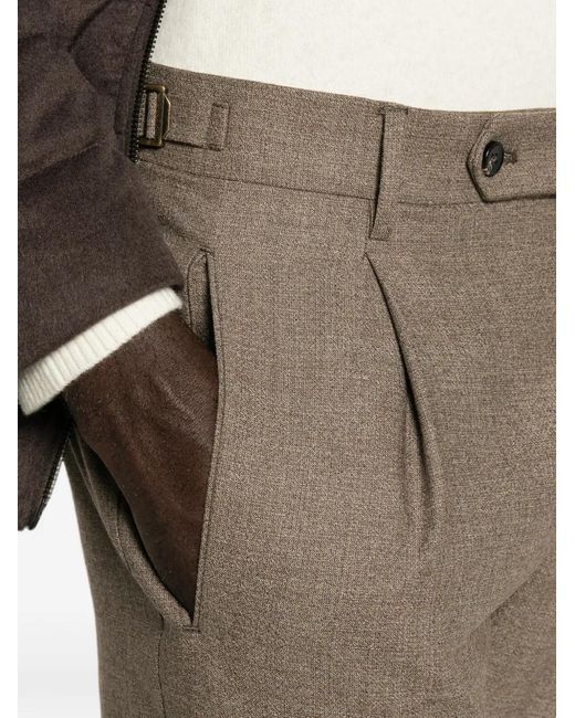Berwich Gray Pleated Wool Trousers for men
