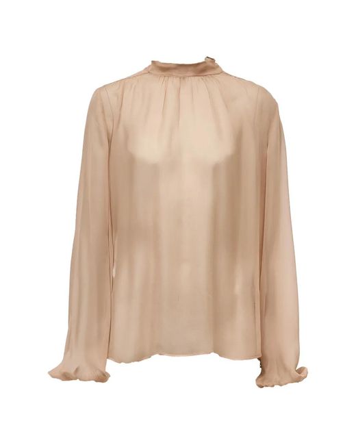 N°21 Natural Pussy-Bow Sheer Blouse