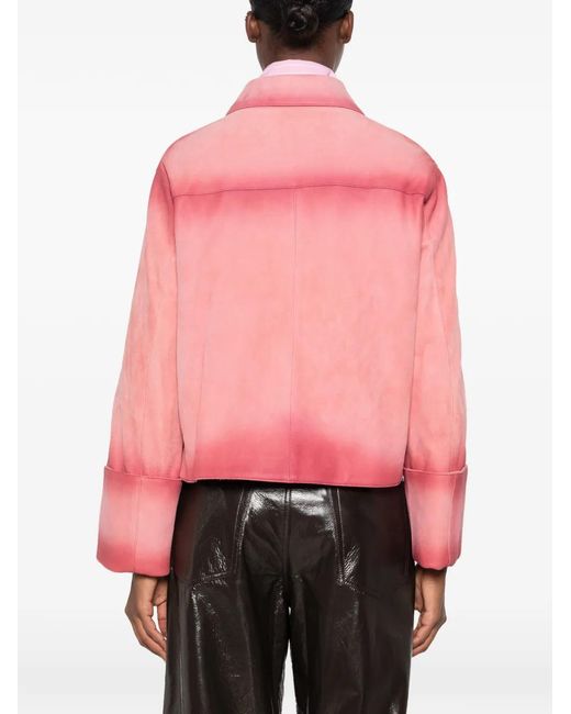 Loewe Pink Suede Turn-Up Jacket