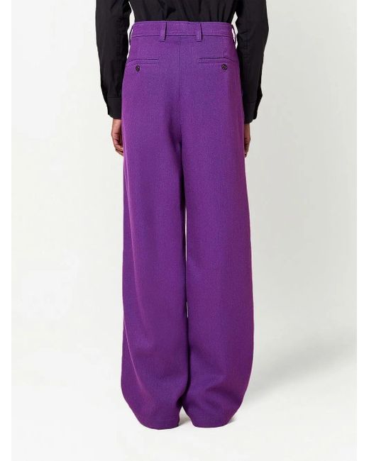 Pantaloni Sartoriali A Gamba Ampia di AMI in Purple