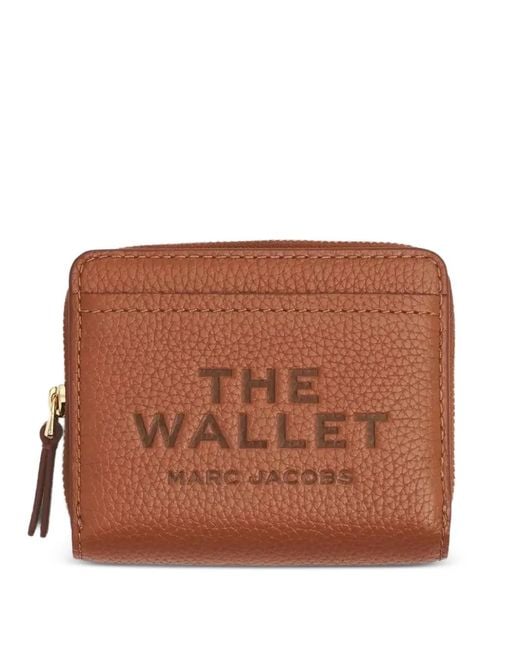 Marc Jacobs Brown Logo-Motif Grained-Leather Wallet