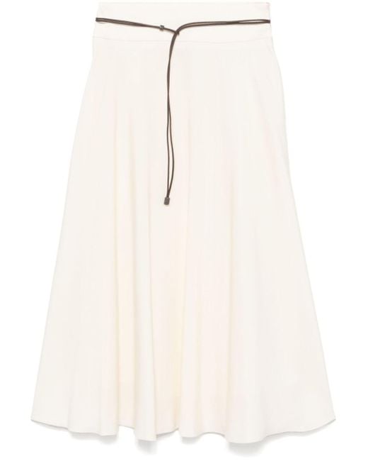 Peserico Natural Belted Midi Skirt