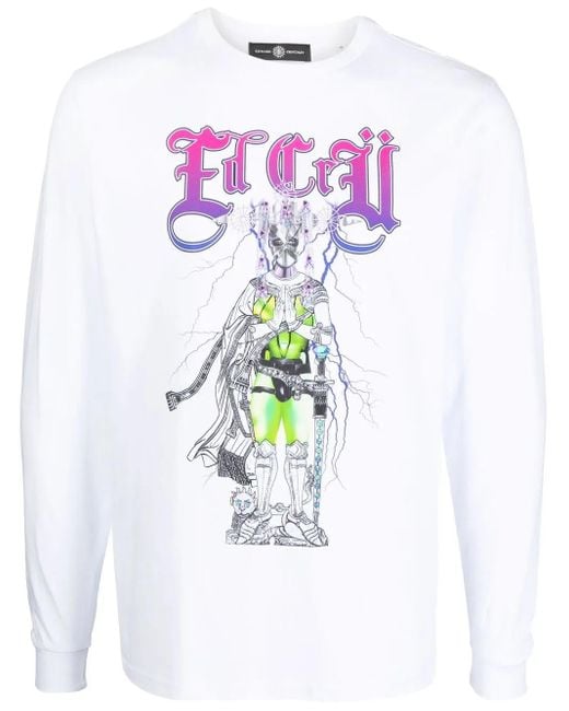 T-Shirt En Coton À Imprimé Graphique Edward Crutchley pour homme en coloris White