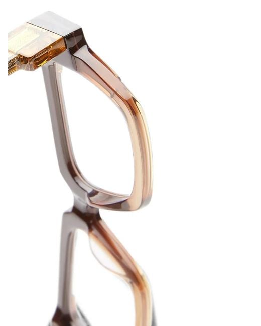 Kuboraum Brown Rectangle-Frame Glasses for men