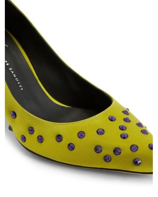 Giuseppe Zanotti Green Jakye Precious 70Mm Satin Pumps