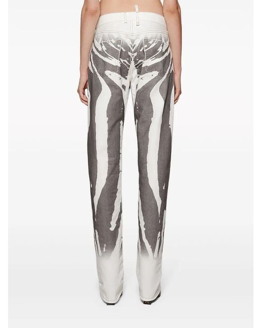 The Attico White Printed Jeans